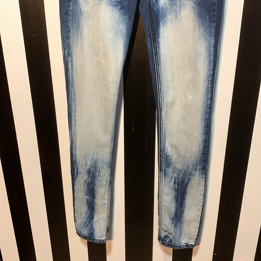Y2K Acid Washed Bleached Denim Jeans Size 0 Juniors Women’s Retro Fit - Picture 5 of 17